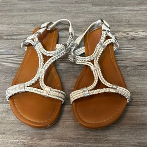 Candies White & Silver Sandles- Size 4